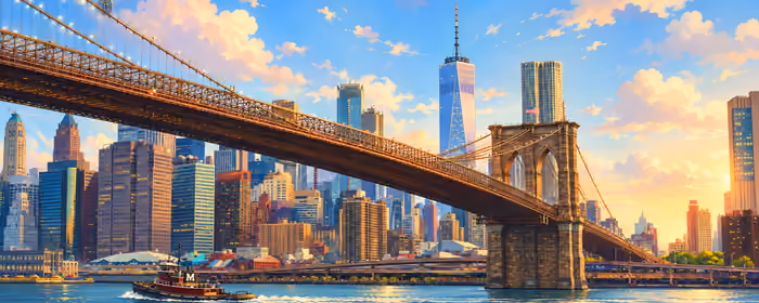 City wallpapers: New York City, Brooklyn Bridge, Manhattan, One World Trade Center