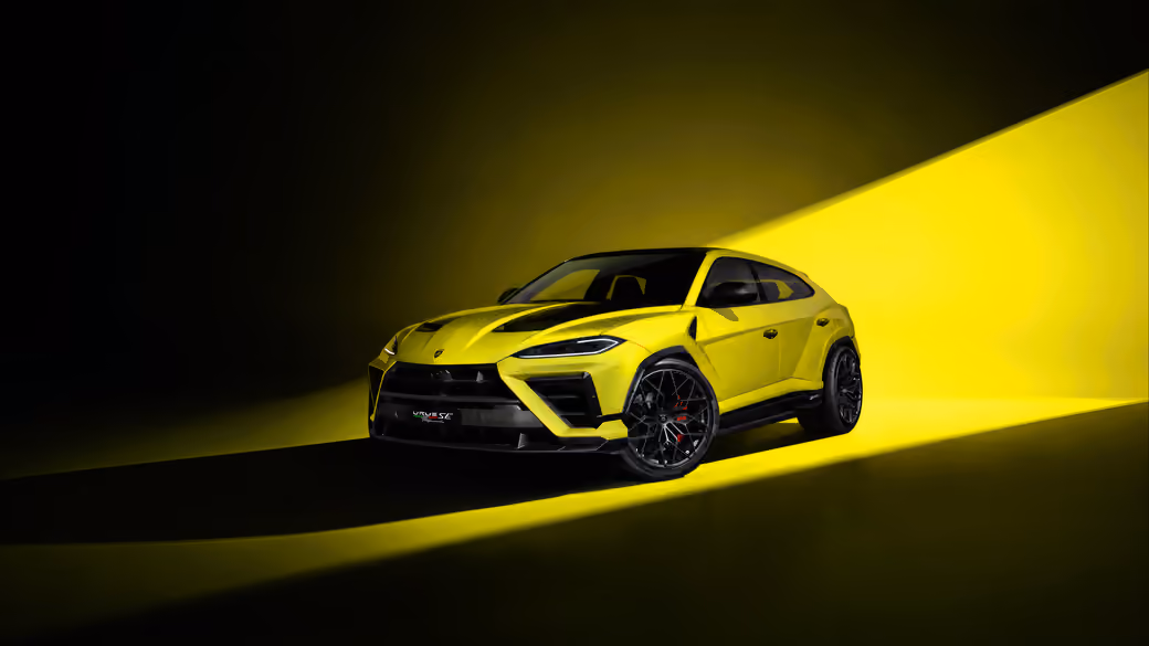 Yellow Lamborghini Urus SE Performante — desktop and phone wallpaper, free download
