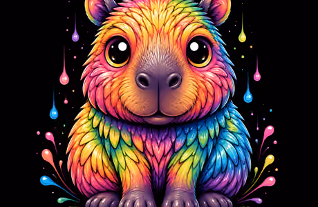 Animals wallpapers: capybara, rainbow, gradient, cute animals
