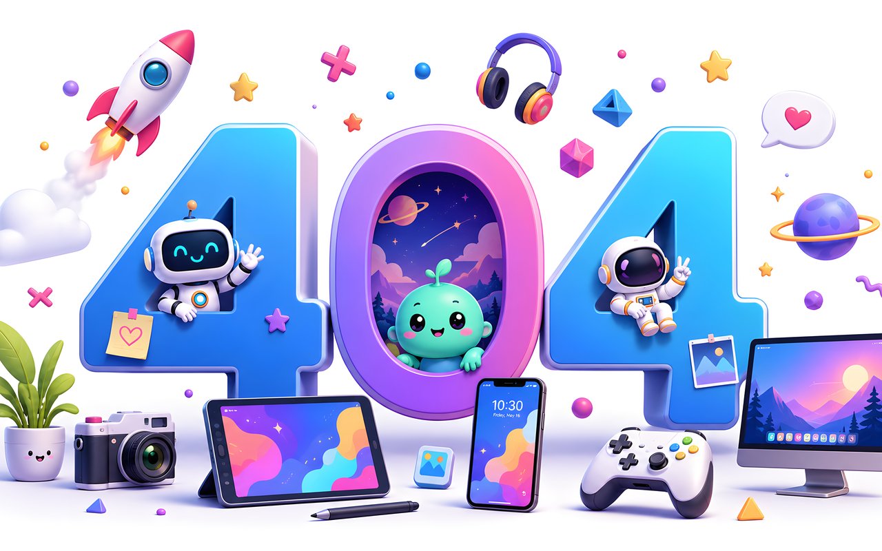 Error 404 in space cartoon style - WXGA_1280 wallpapers in 1280x800 resolution
