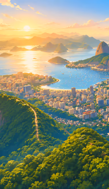 City wallpapers: Rio de Janeiro, mountains, statue, summer