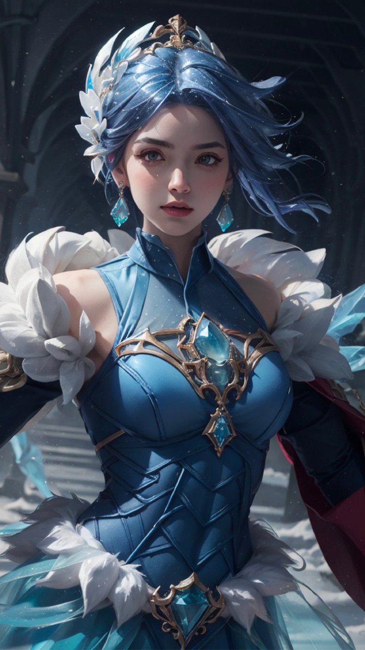 Anime princess with ice crystal wings - Wallpapers for Samsung/LG in 720x1280 resolution