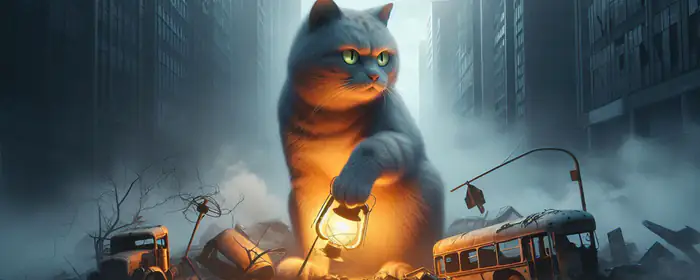 Fantasy wallpapers: cat, lantern, cute animals, post-apocalypse