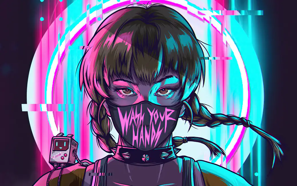 The girl in the mask Wash Your Hands — desktop and phone wallpaper, free download
