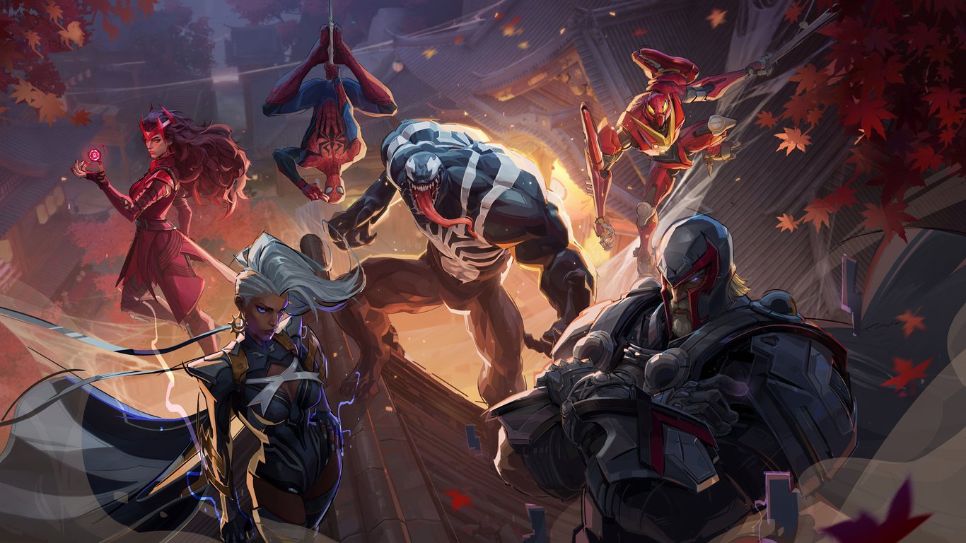 Команда Marvel Super Heroes - Обои для ноутбука WXGA в разрешении 1366x768