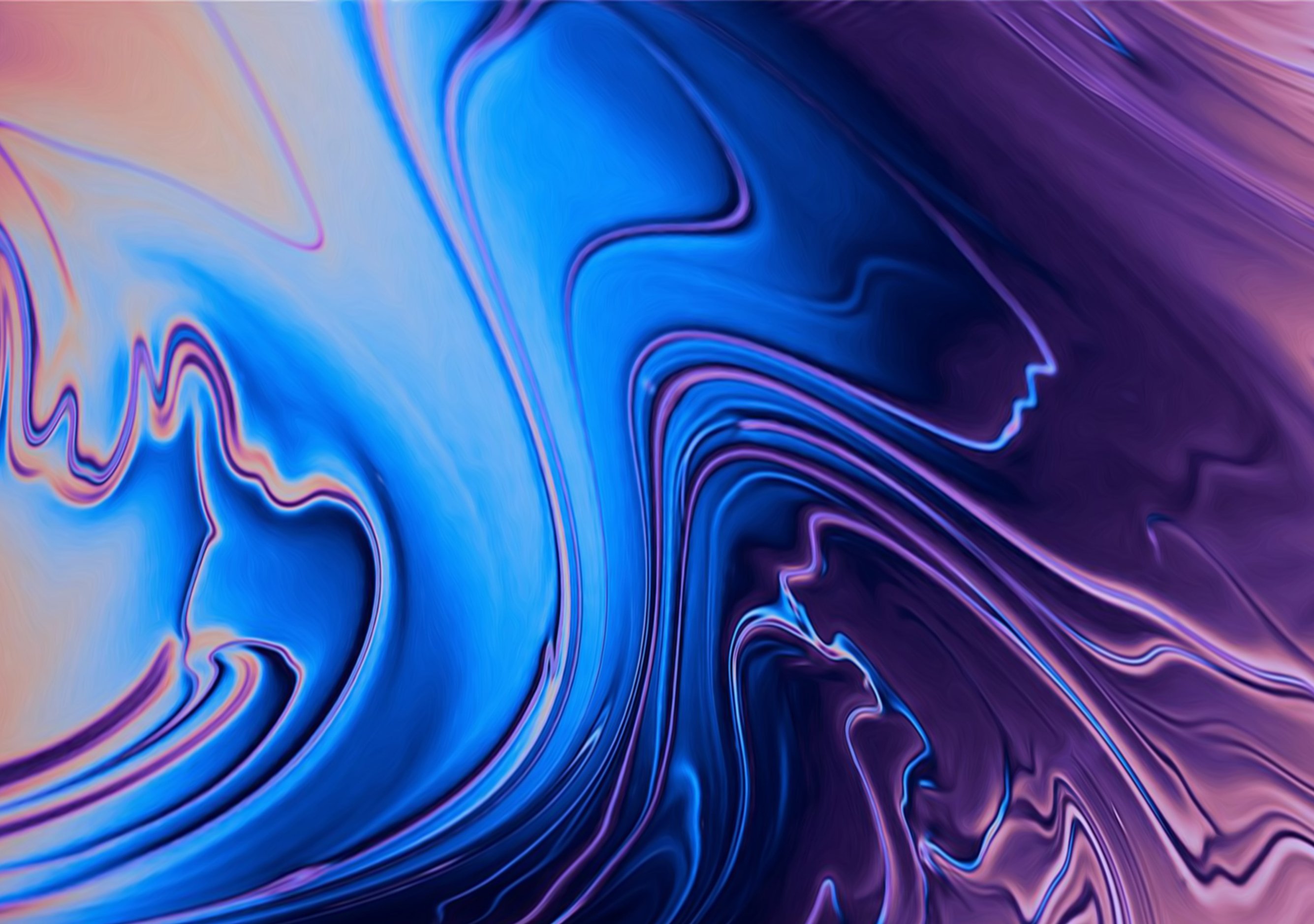 Gradient Fluid Waves Pattern - Wallpapers for iPhone Duo in 2670x1878 resolution