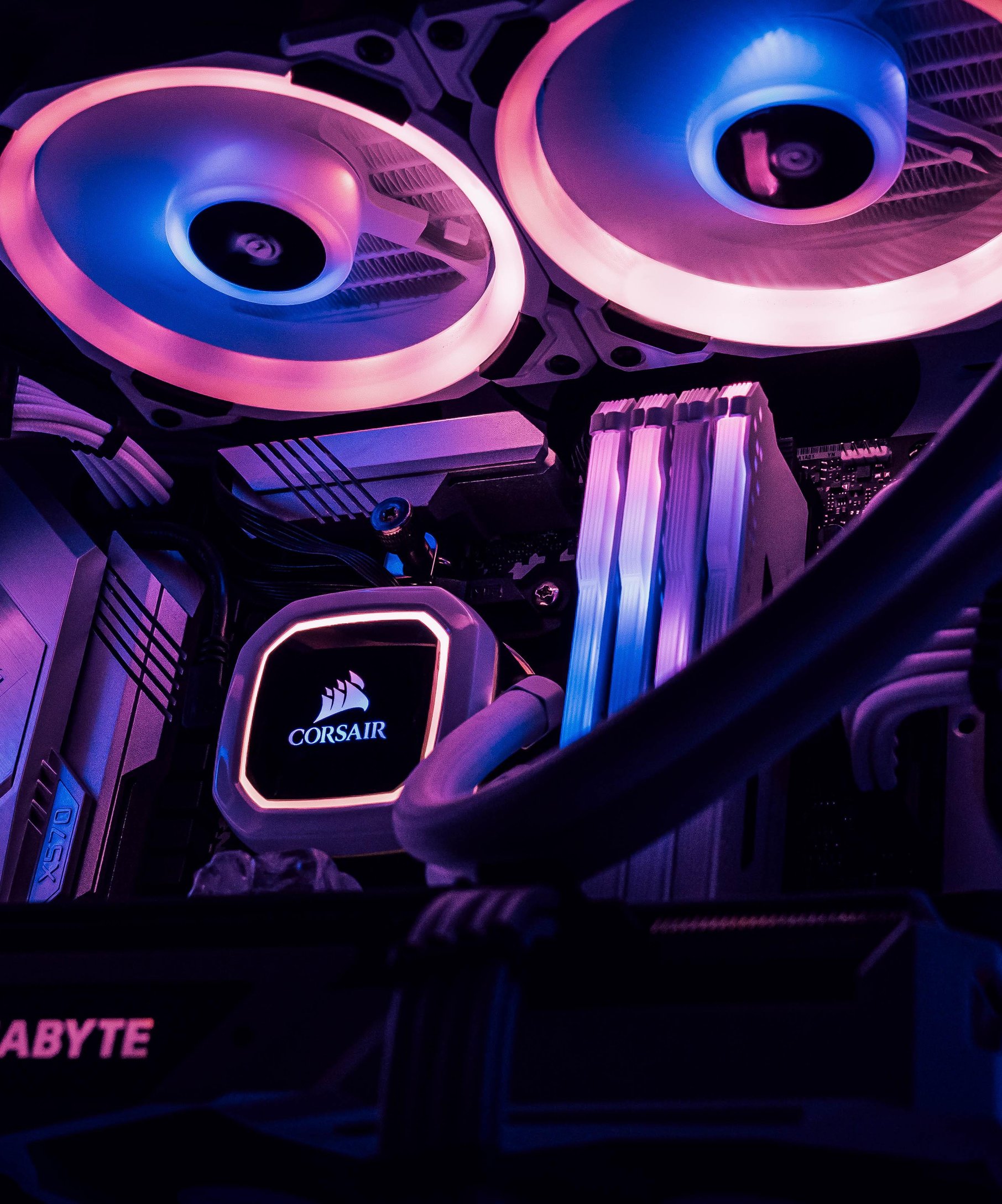 RGB illuminated PC components - Wallpapers for Samsung Galaxy Z Fold4/Z Fold5/Z Fold6 in 1812x2176 resolution