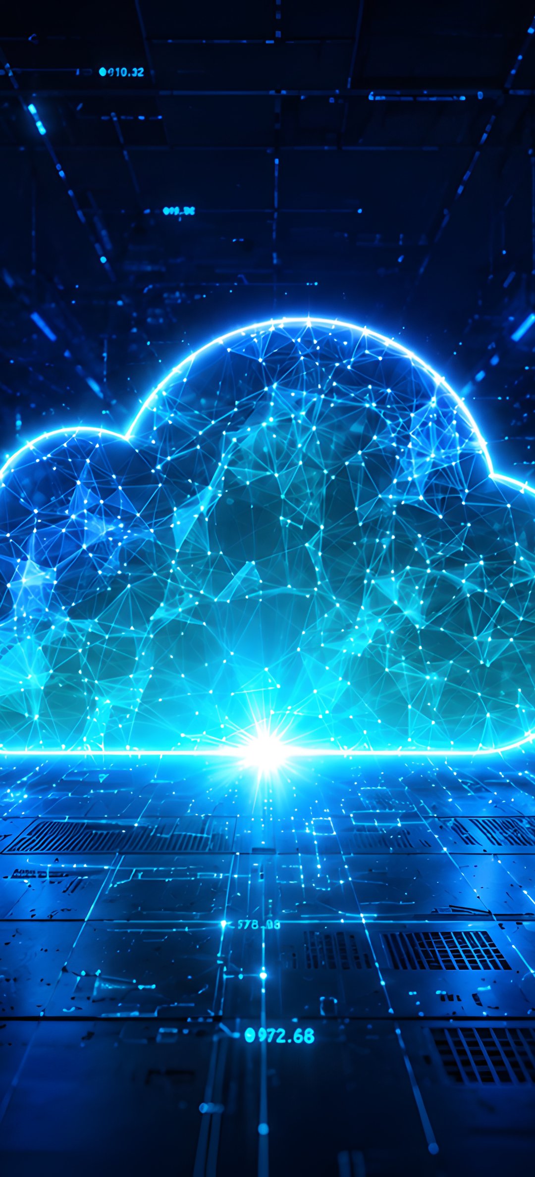 Data Center with Digital Cloud - Wallpapers for Honor/Huawei in 1080x2376 resolution