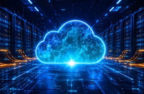 Processor and Microchip wallpapers for iPhone Air (2670x1878): data center, neon, clouds, network