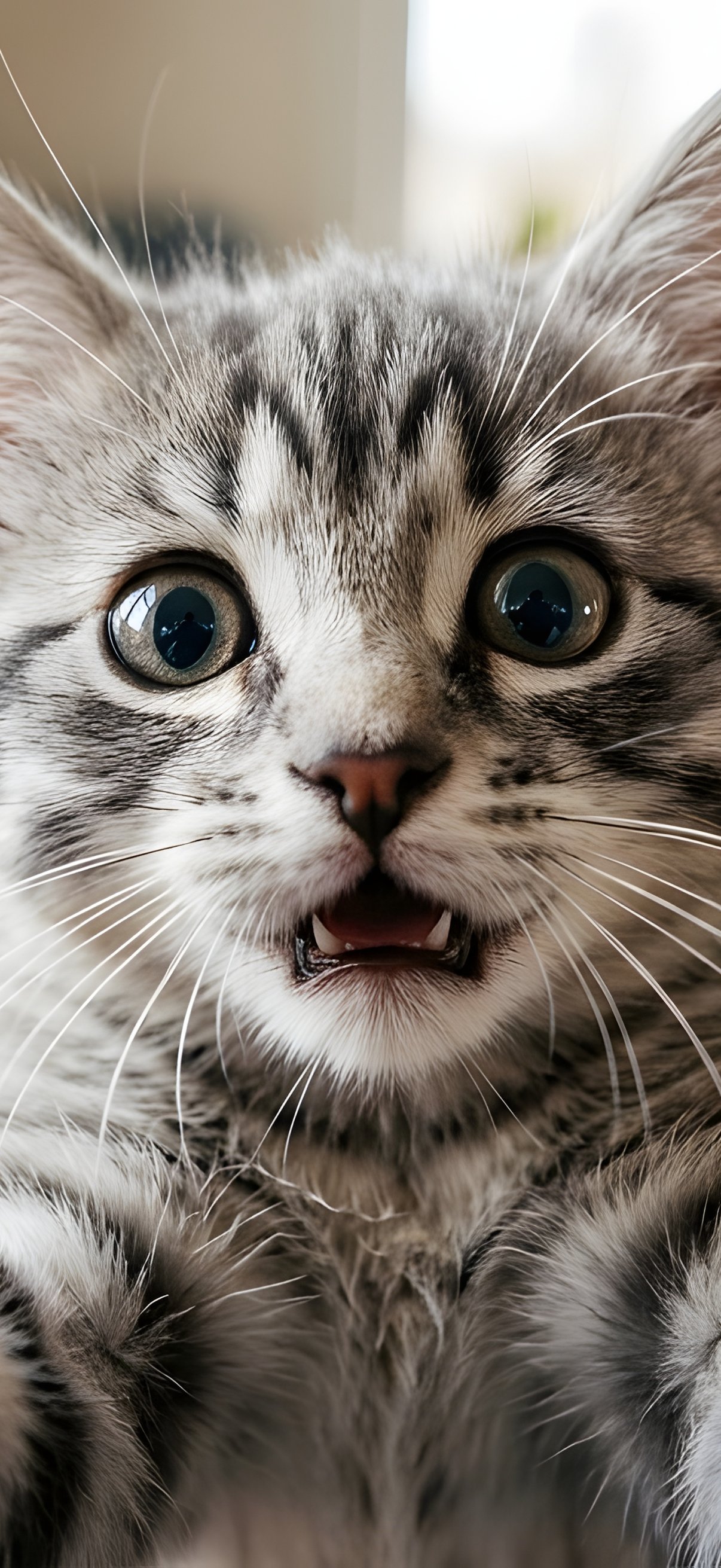 Gray Kitten on Bed - Wallpapers for iPhone 18 Pro/18/17 Pro/17/16 Pro in 1206x2622 resolution