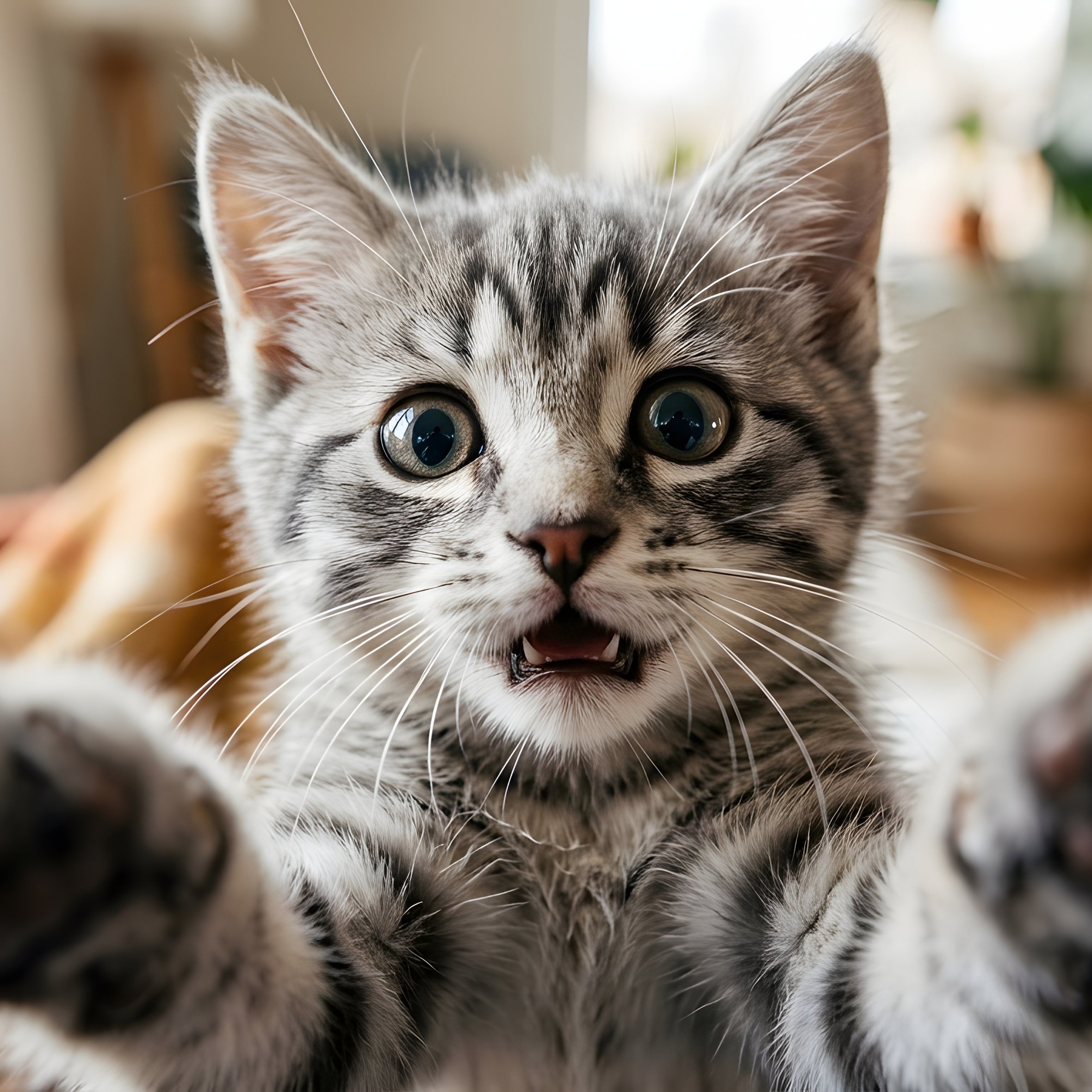 Gray Kitten on Bed - Wallpapers for iPad Air 10.9″ in 2360x2360 resolution