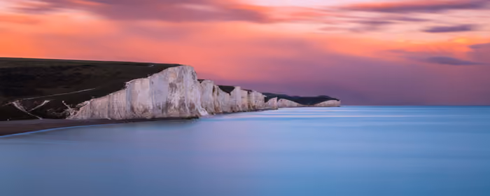 UltraWide 21:9 England wallpapers (3440x1440): England, rock, sea, sunset
