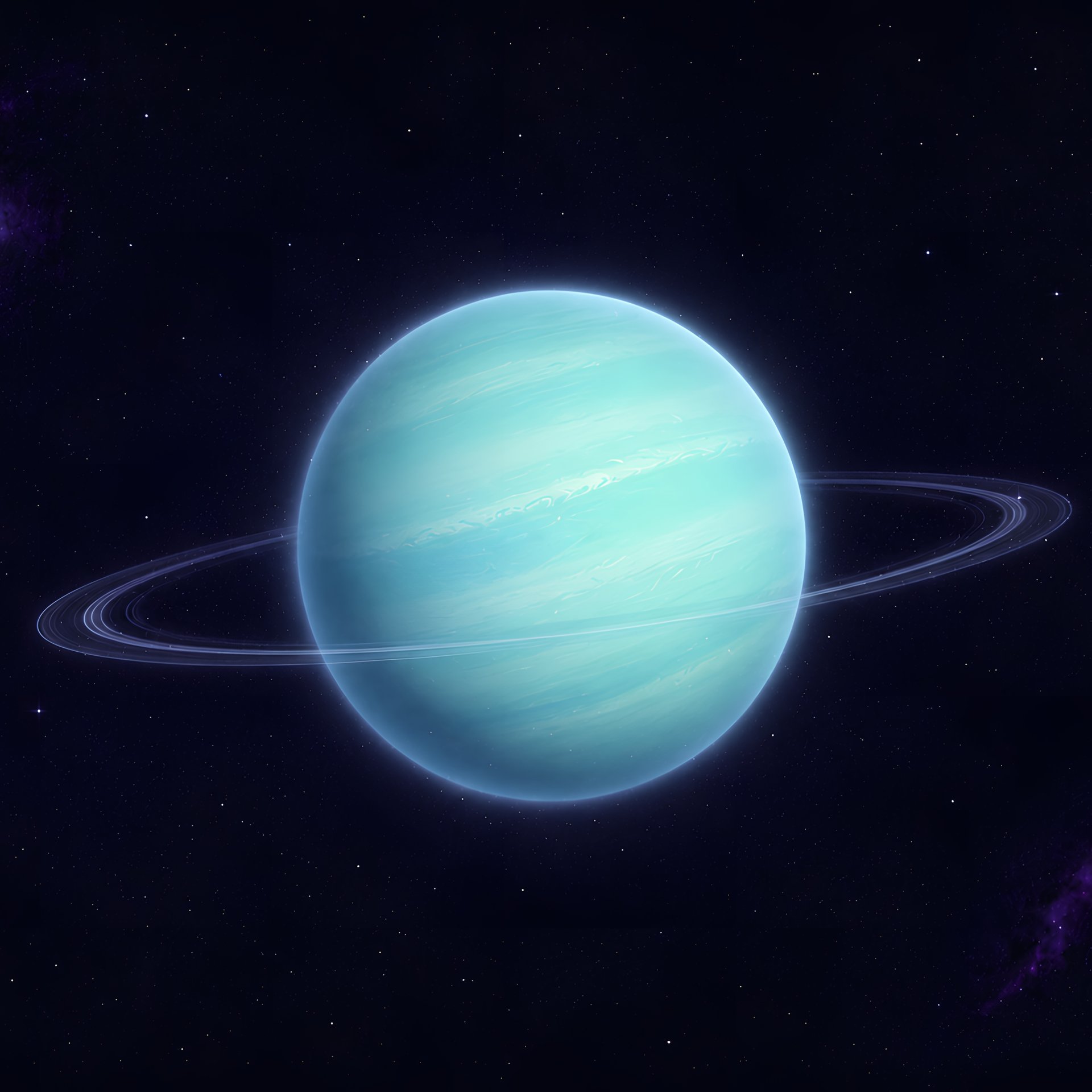 Blue Uranus with rings in space - Wallpapers for Samsung Galaxy Tab in 1920x1920 resolution