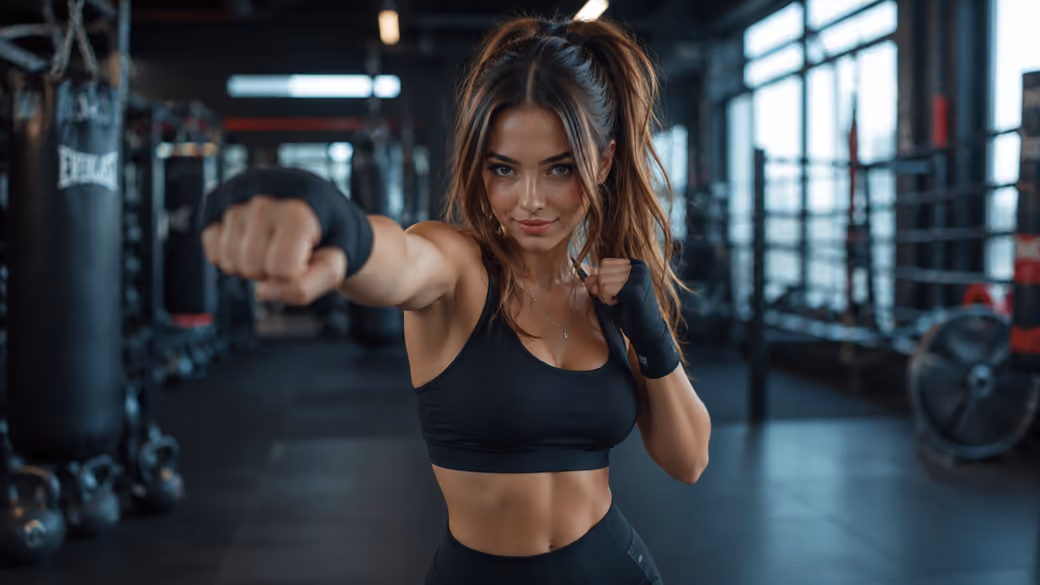 Girl is practicing a punch with her hand - 5K2K UltraWide 21:9 wallpapers in 5120x2160 resolution