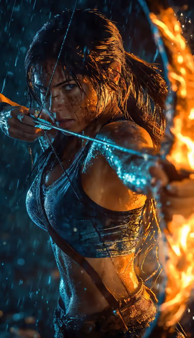Обои Tomb Raider для Samsung, Honor, Sony (1080x1920): Tomb Raider, лук (оружие), девушка, бой