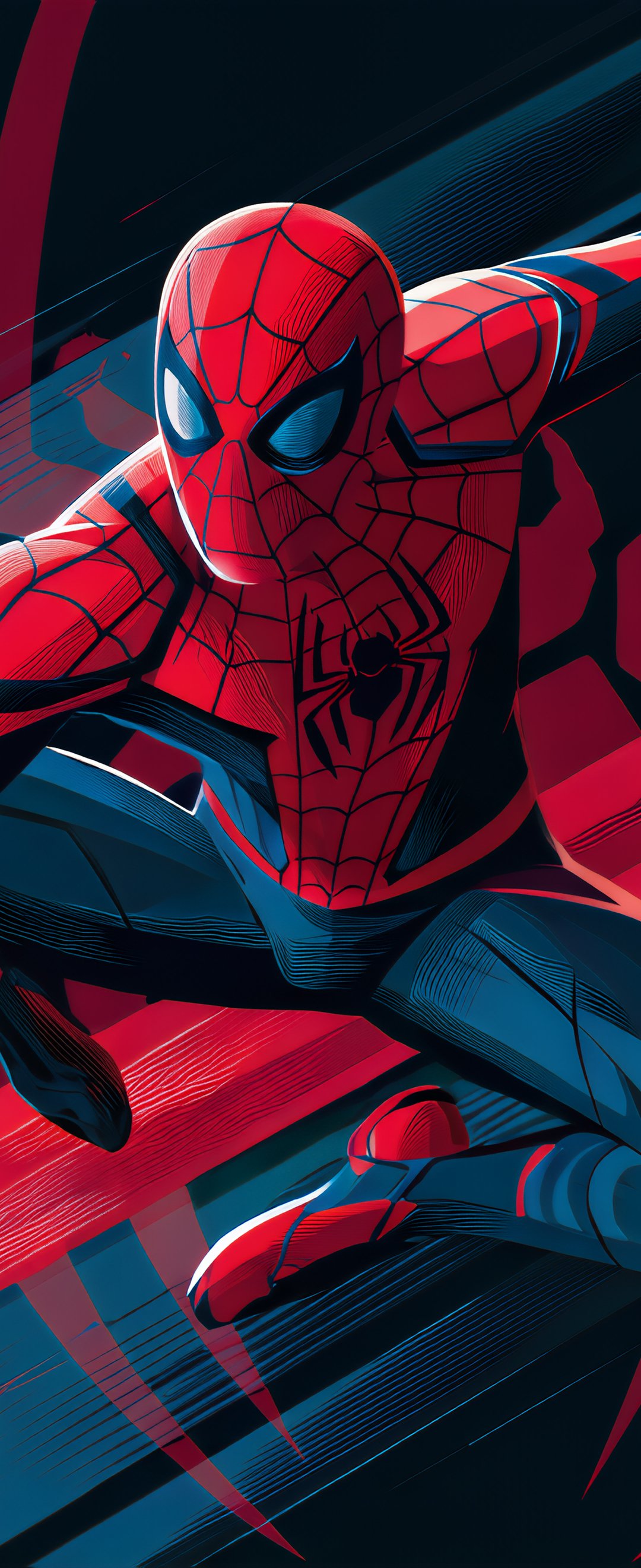 Spider-Man jumping with web - Wallpapers for Samsung Galaxy Z Flip6, Motorola Razr 2025 in 1080x2640 resolution