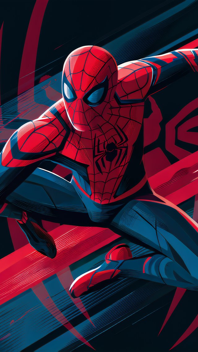 Spider-Man jumping with web - Wallpapers for iPhone 5/5S/5C/SE in 640x1136 resolution