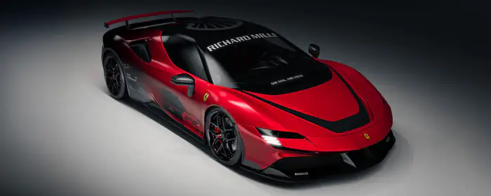 UltraWide 32:9 studio wallpapers (5120x1440): Ferrari SF90, spoiler, body kit, carbon fiber