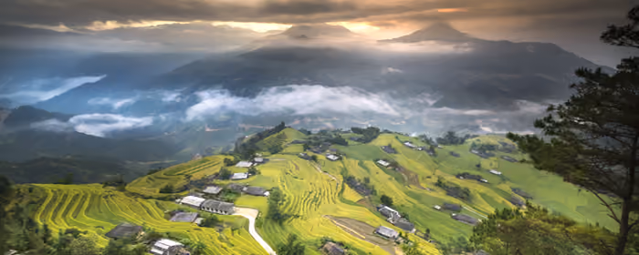 Nature wallpapers: Vietnam, Asia, rice fields, mountains