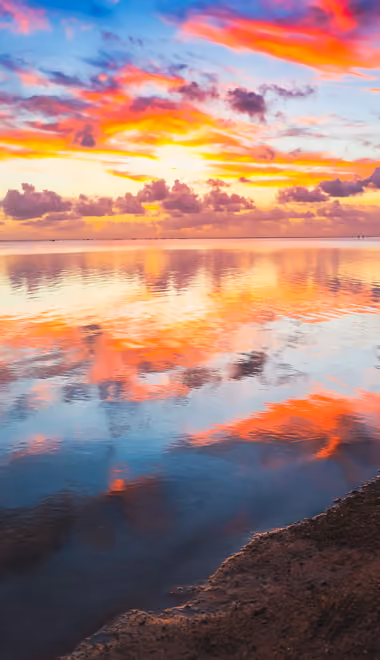 Nature wallpapers: sunset, river, evening, sky