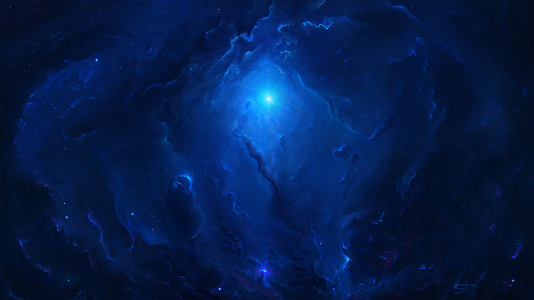 Bright Blue Nebula — desktop and phone wallpaper, free download