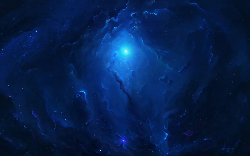 Bright Blue Nebula — desktop and phone wallpaper, free download
