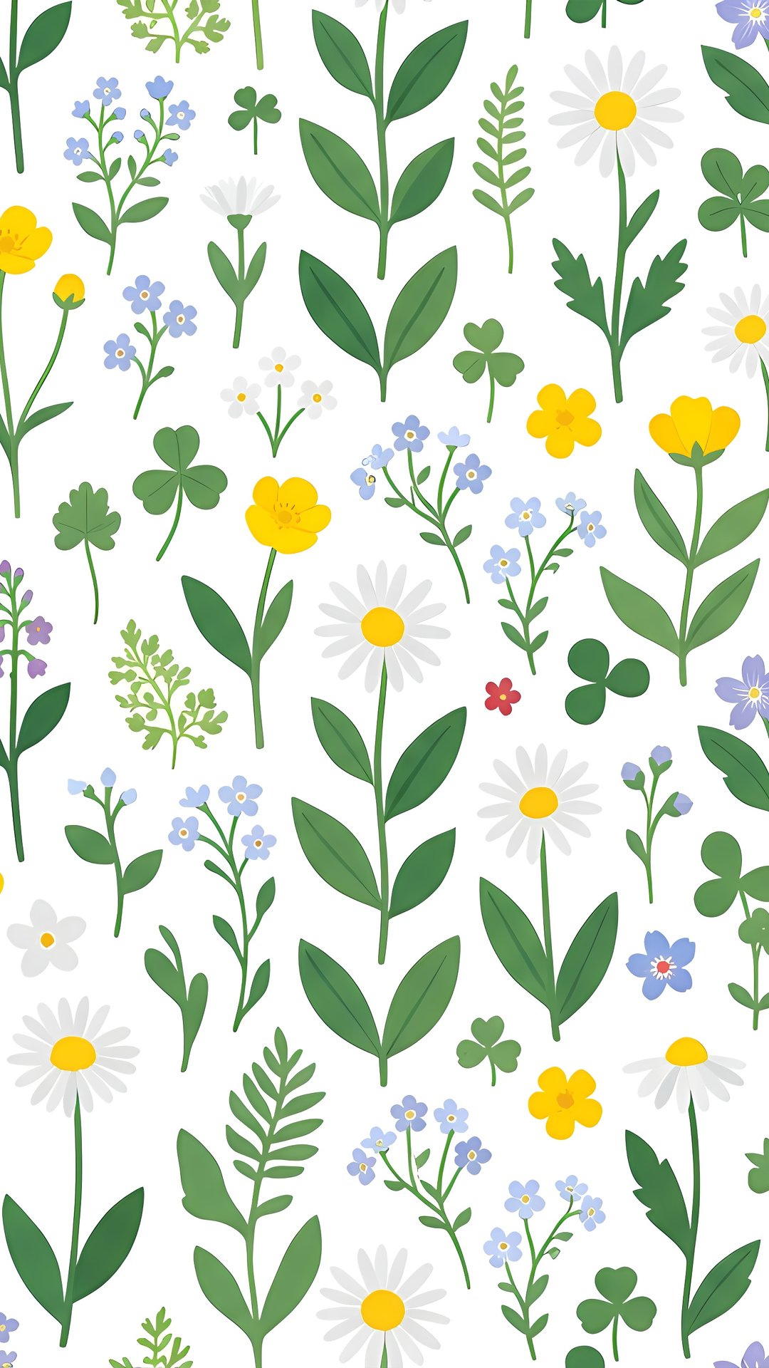 Chamomile Floral Pattern - Wallpapers for Samsung, Honor, Sony in 1080x1920 resolution