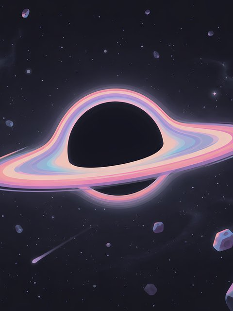 Black Hole with Accretion Disk - Wallpapers for HTC/BlackBerry in 480x640 resolution