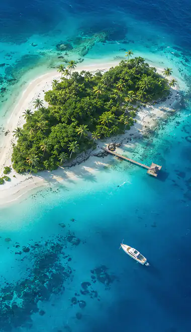 AI generated Wallpapers for iPhone Air (1260x2736): tropics, island, palms, ocean