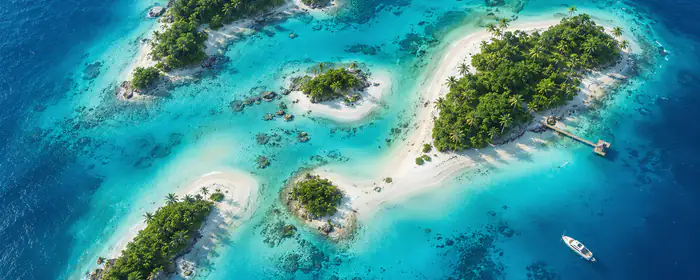 UltraWide 32:9 beach wallpapers (3840x1080): tropics, island, palms, ocean