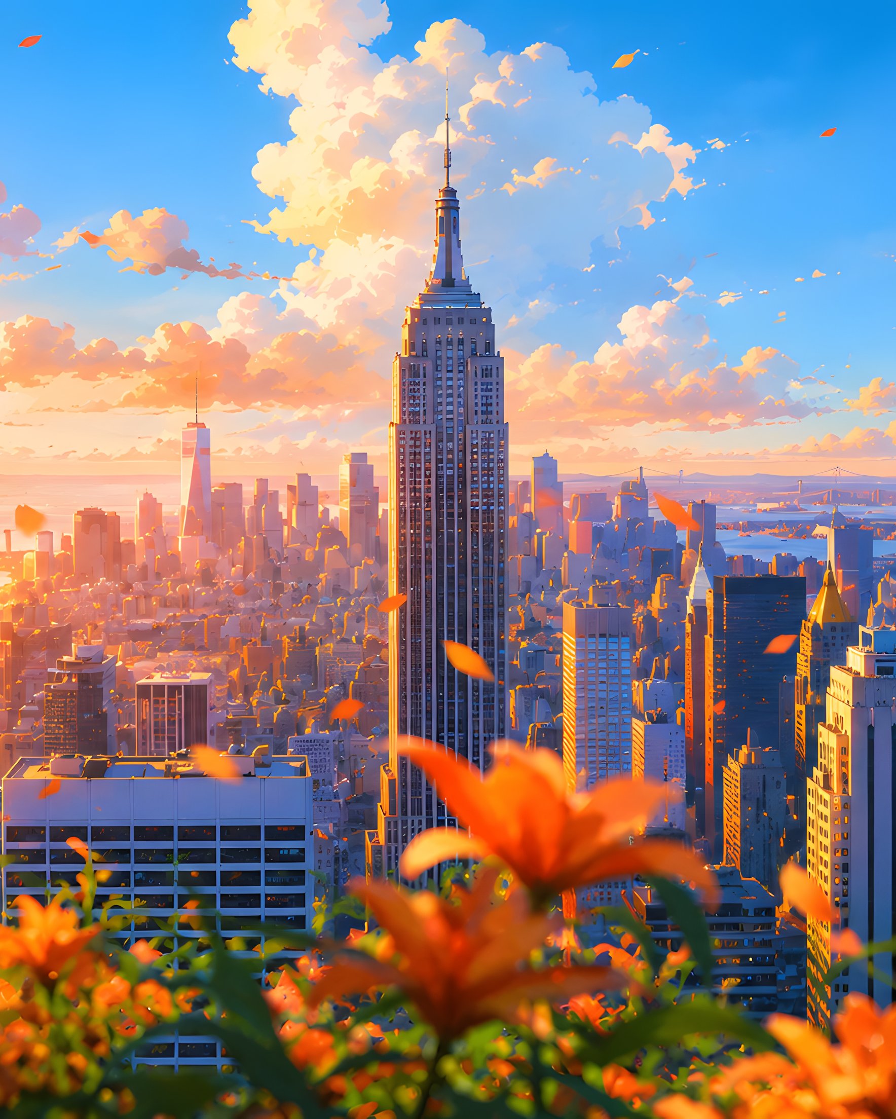 Empire State Building at Sunset - Wallpapers for Samsung Galaxy Z Fold 2/3 in 1768x2208 resolution