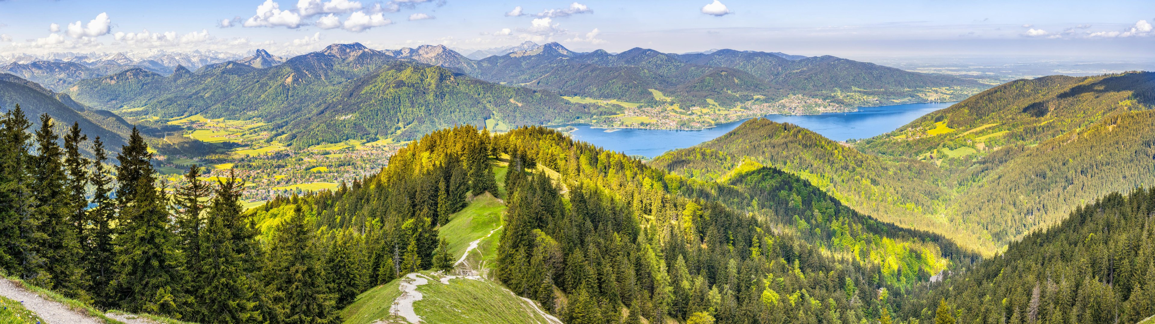 Летний пейзаж Баварских Альп - UltraWide 32:9 обои в разрешении 3840x1080