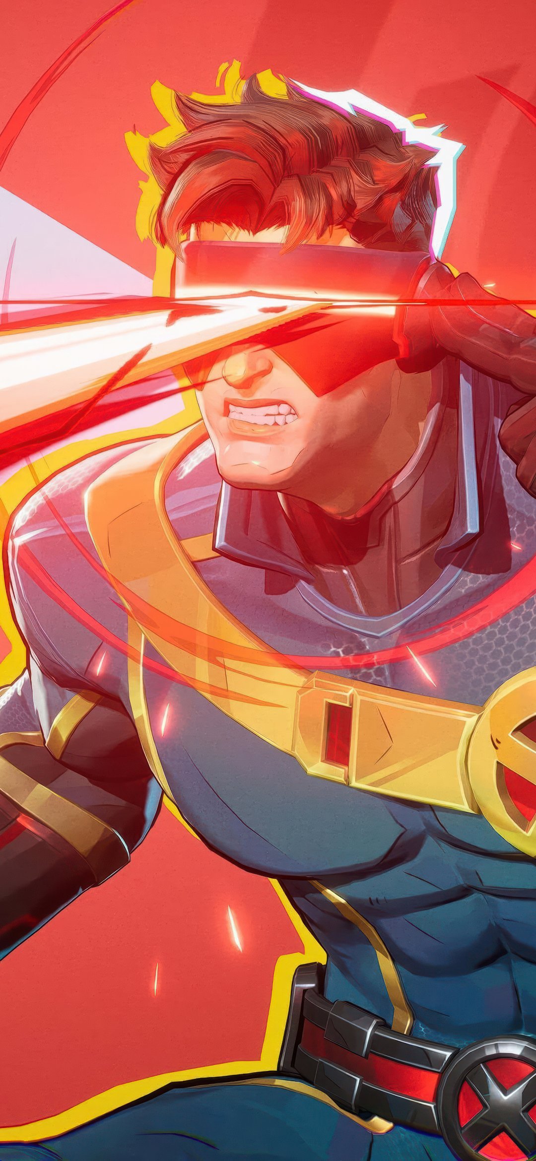 Cyclops with a laser out of his eyes - Wallpapers for iPhone 12 mini/13 mini, Samsung Galaxy S24/S24 FE/S25/S25 FE/S26/A55/A56/A35/A26/A16/M15, Xiaomi, Sony Xperia in 1080x2340 resolution