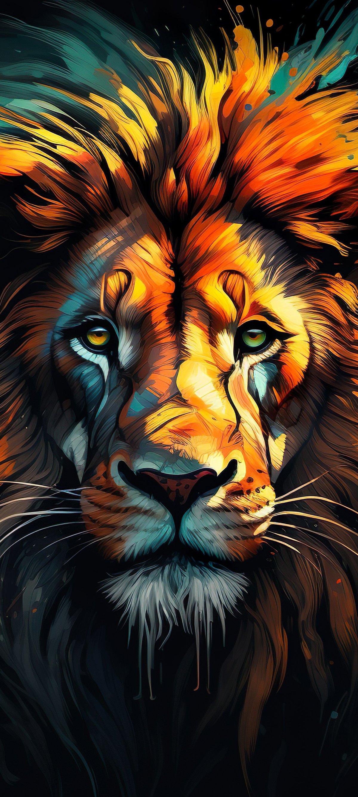 Painting with a lion - Wallpapers for Xiaomi 15 in 1200x2670 resolution