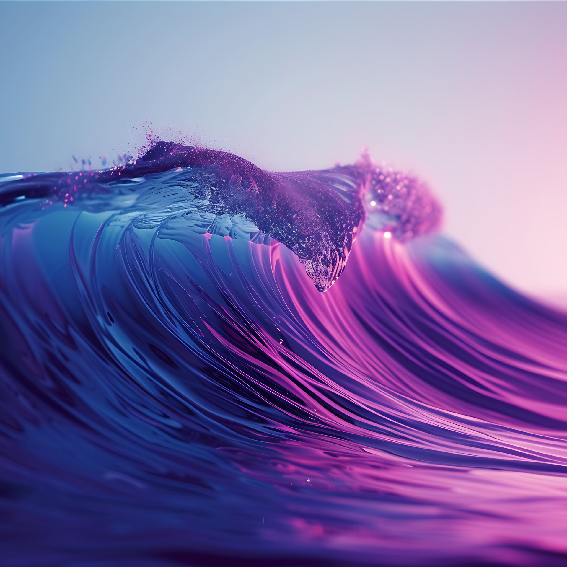 Neon Purple Ocean Wave - Wallpapers for Samsung Galaxy Tab in 1920x1920 resolution