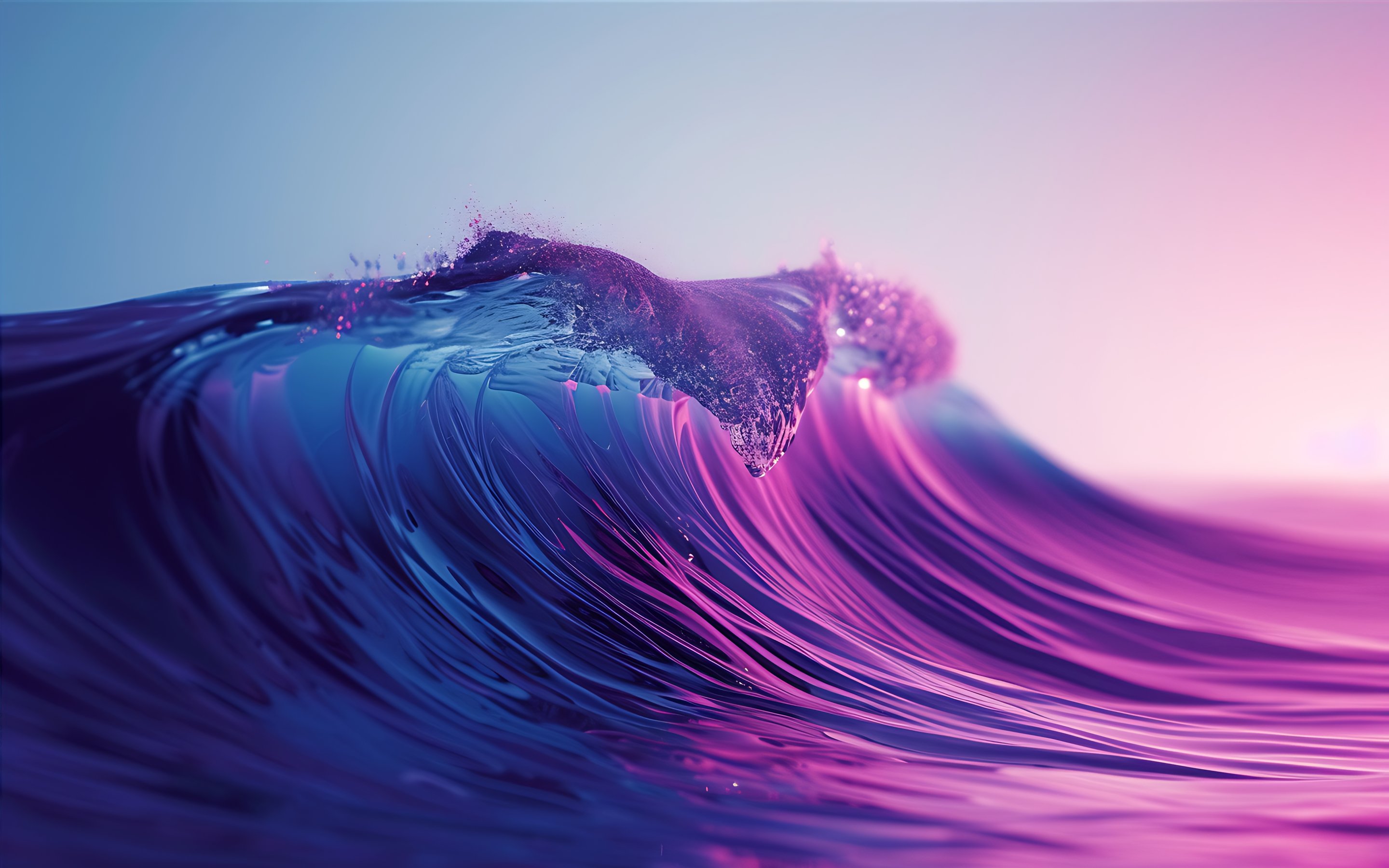 Neon Purple Ocean Wave - Wallpapers for Apple MacBook 15″ in 2880x1800 resolution