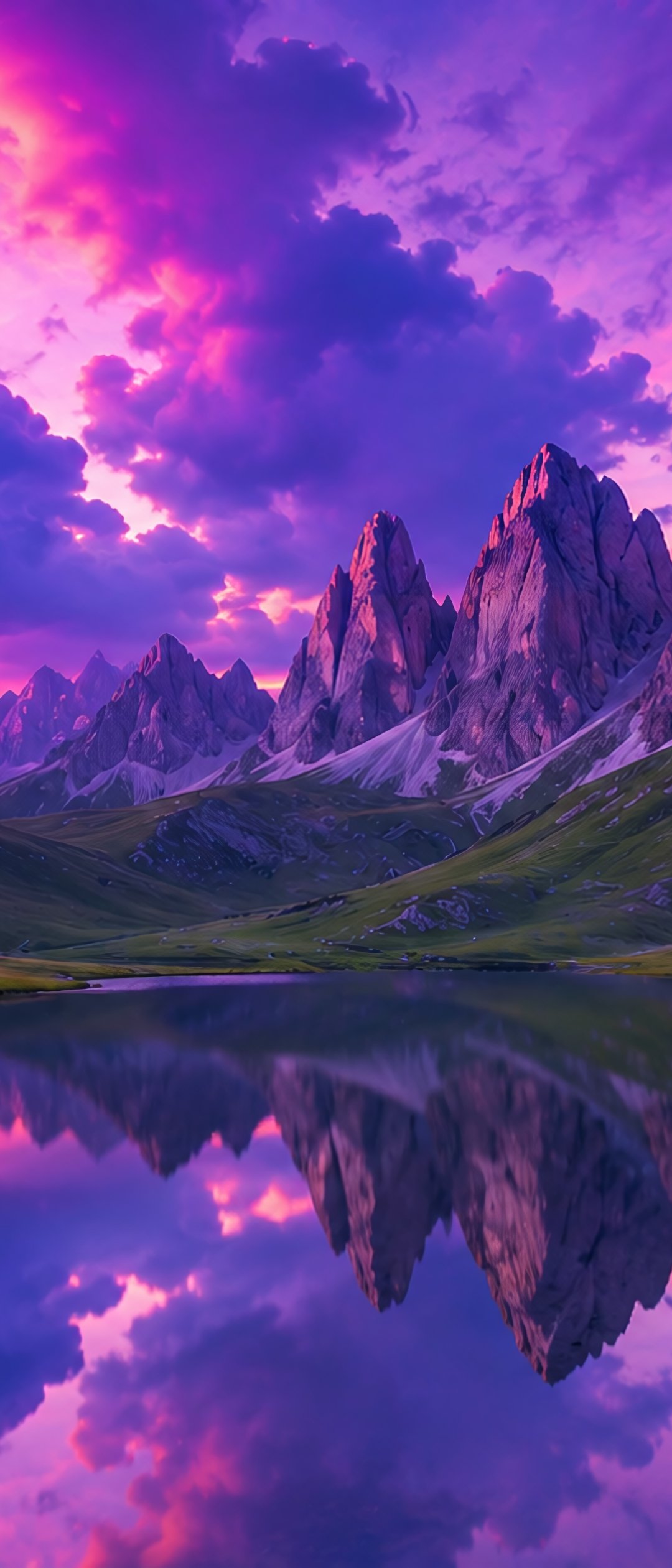 Alps in a purple sunset - Wallpapers for Samsung Galaxy Z Flip7, Sony Xperia 5 II/5 III/5 V/10 IV/10 V, Xiaomi Mix Fold 3 in 1080x2520 resolution