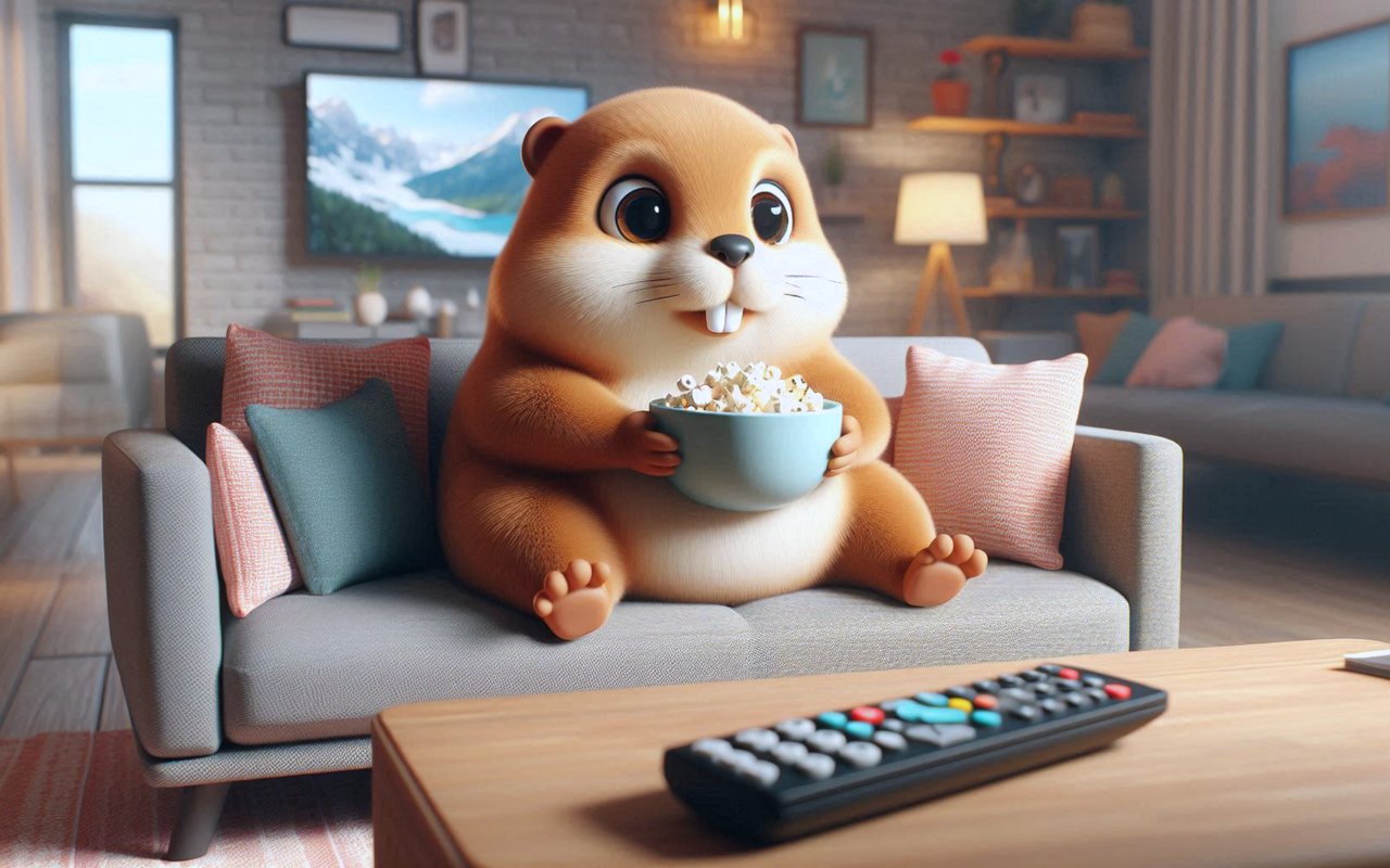 Cute hamster eating popcorn on sofa - WXGA_1280 wallpapers in 1280x800 resolution