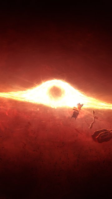 Bright black hole is pulling objects in - Wallpapers for Nokia, Samsung in 360x640 resolution