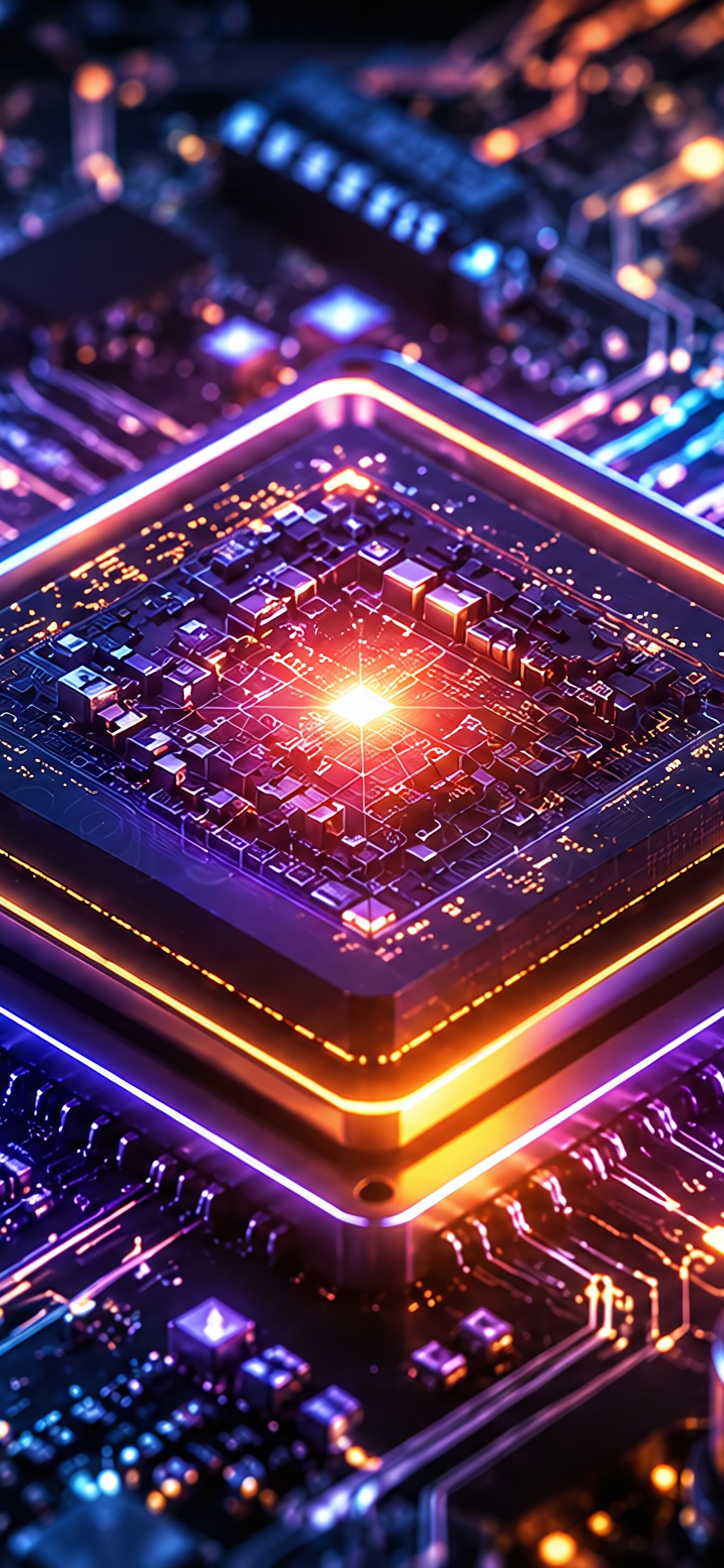 Neural Processor with Neon Glow - Wallpapers for Xiaomi 15T in 1280x2772 resolution