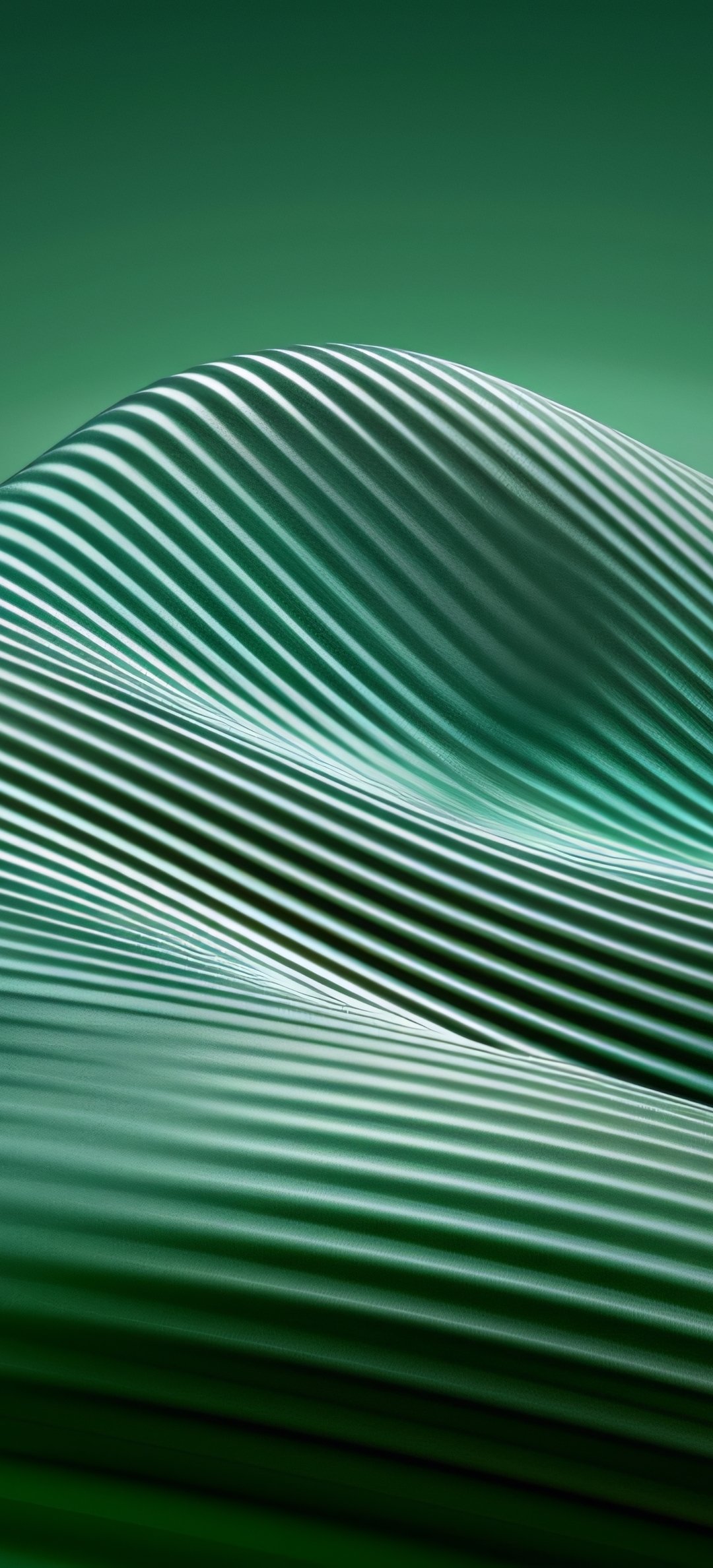 Waves from the green gradient - Wallpapers for Honor/Huawei in 1080x2376 resolution