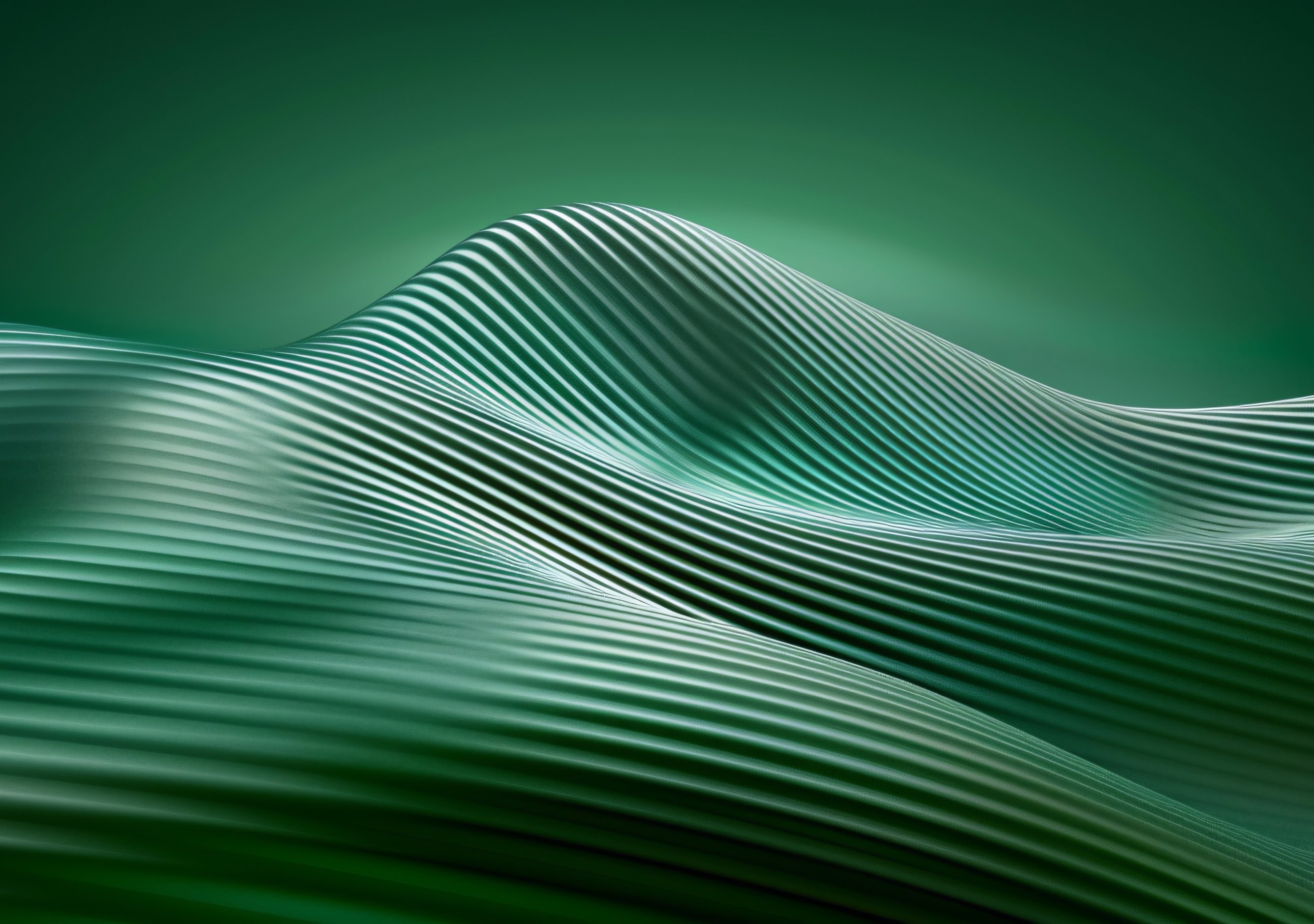 Waves from the green gradient - Wallpapers for iPhone Duo in 2670x1878 resolution
