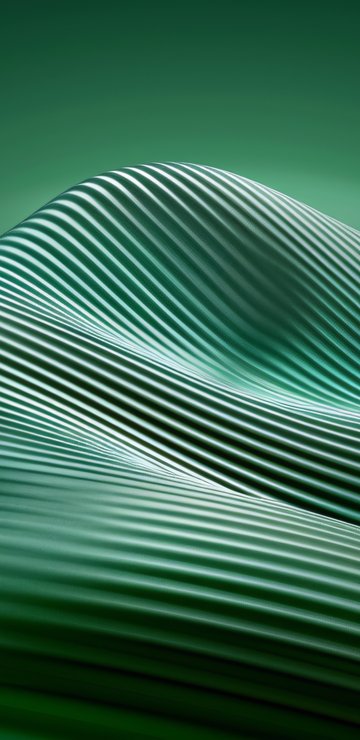 Waves from the green gradient - Wallpapers for Samsung in 360x740 resolution