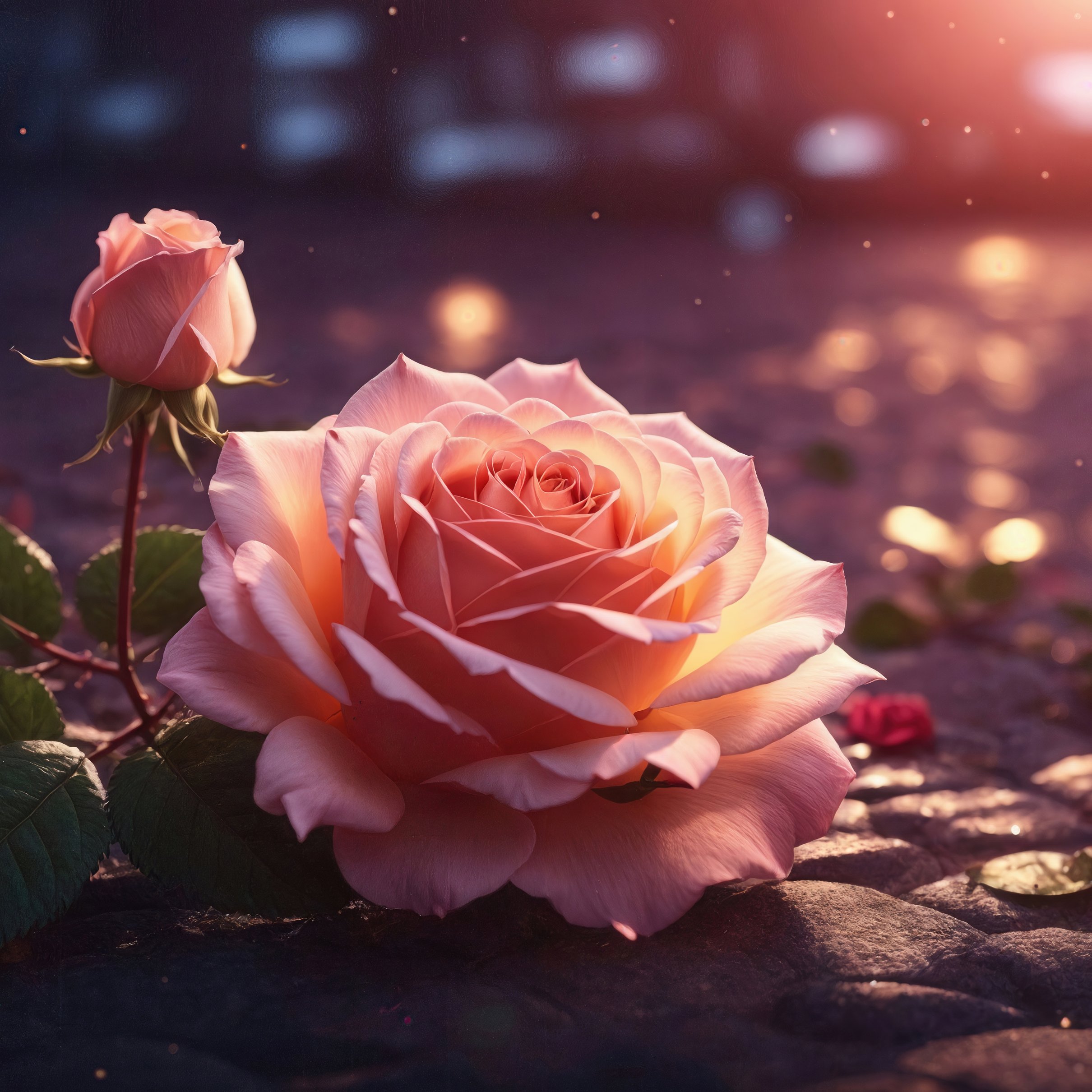 Pink roses at sunset - Wallpapers for iPad Pro 11″ 2024 in 2420x2420 resolution
