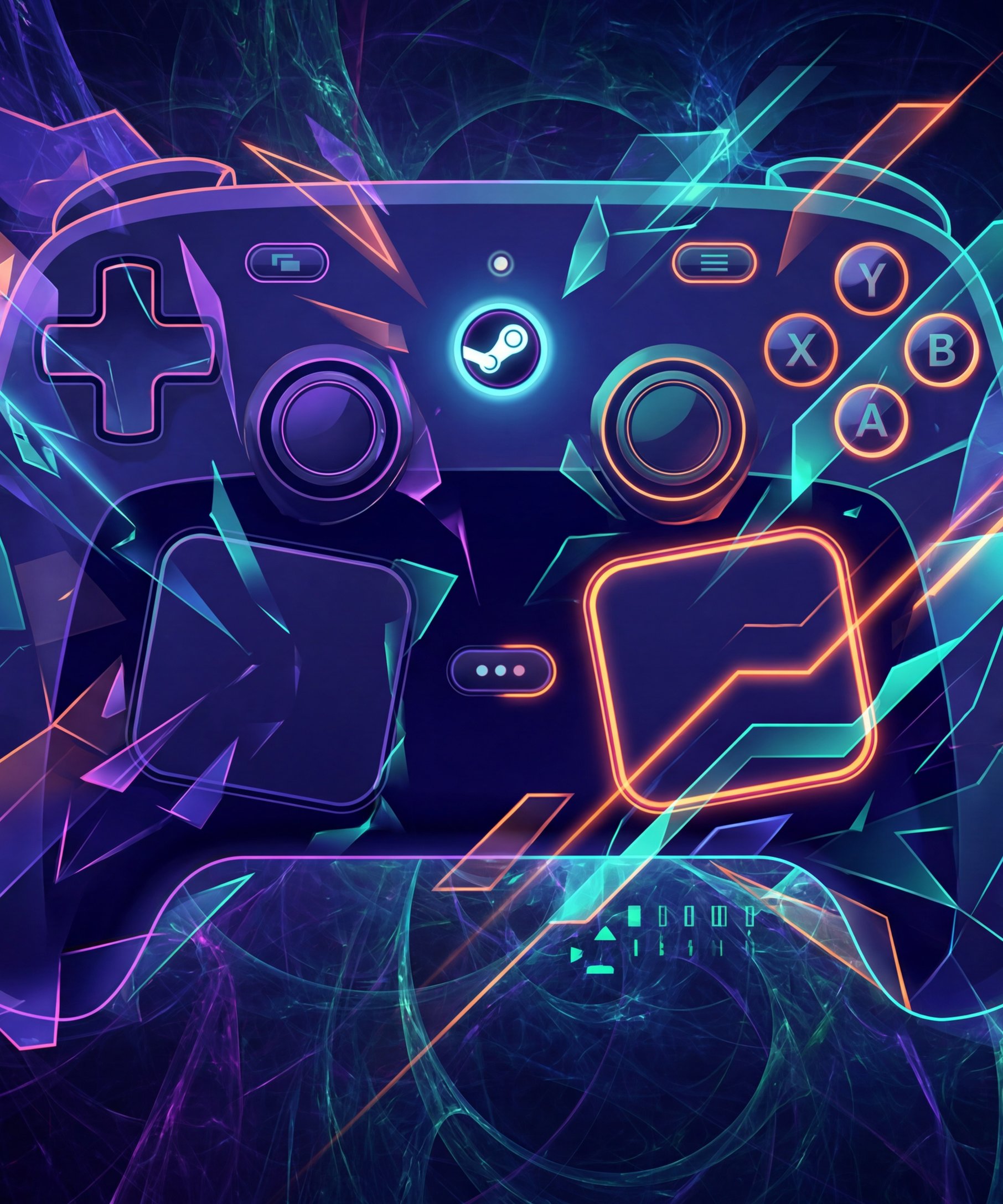 Neon Steam Controller - Wallpapers for Samsung Galaxy Z Fold4/Z Fold5/Z Fold6 in 1812x2176 resolution