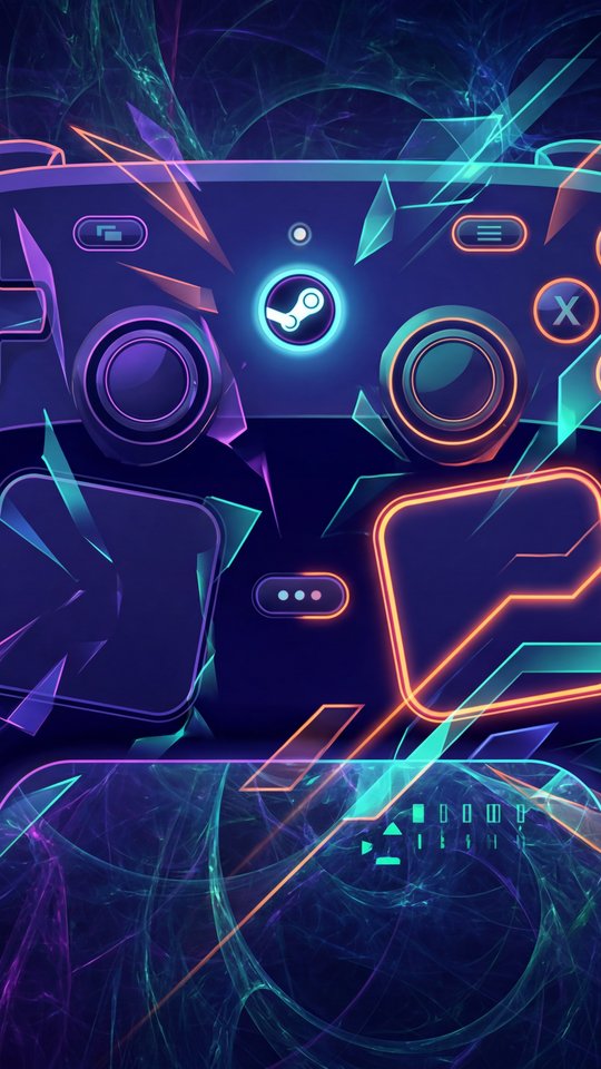 Неоновый Steam Controller - Обои для Samsung, HTC, Sony в разрешении 540x960