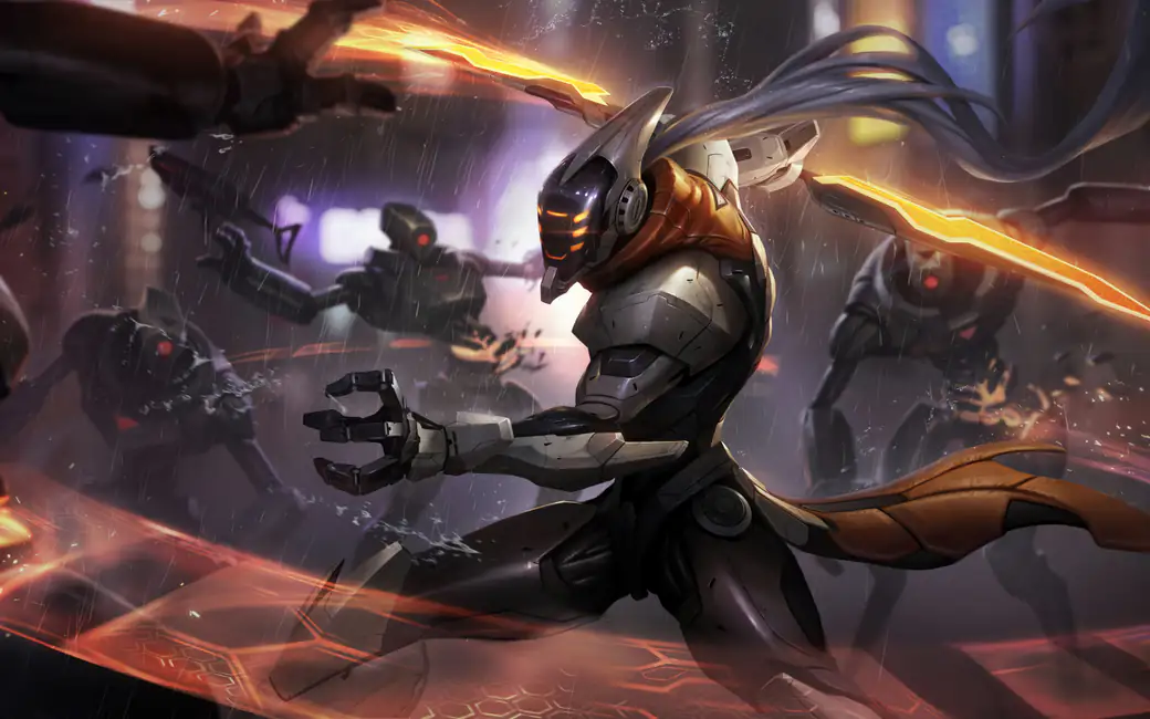 Master Yi in a robot skin from League Of Legends — desktop and phone wallpaper, free download