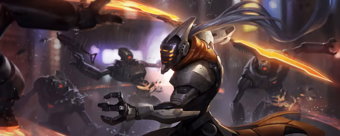 UltraWide 32:9 Warrior wallpapers (5120x1440): Master Yi, League Of Legends, robot, warrior