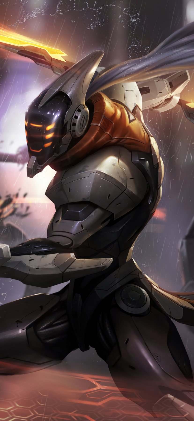 Master Yi в скине робота из League Of Legends - Обои для iPhone 11/XR в разрешении 828x1792