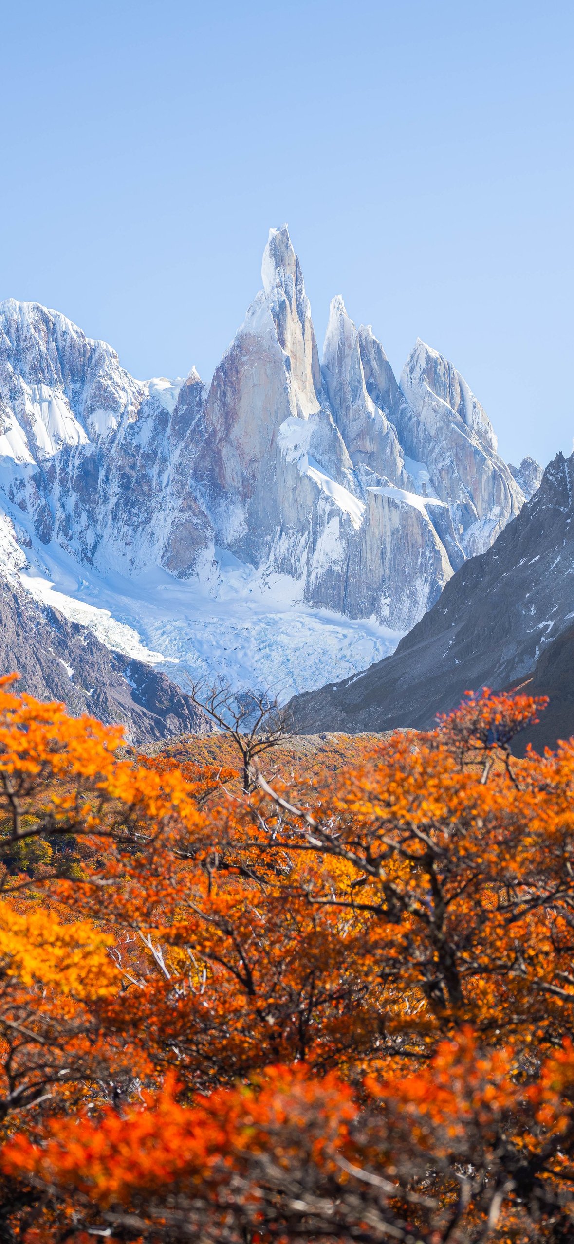 Autumn Andes Mountains with Glacier - Wallpapers for iPhone 14 Pro/15 Pro in 1179x2556 resolution